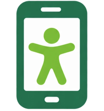 A phone screen with accessibility marks